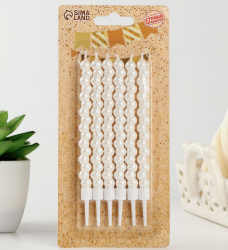 Изображение Свечи для торта «Жемчужины», 6 шт., перламутр